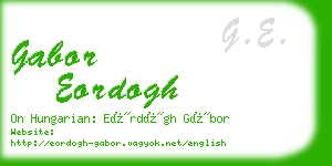 gabor eordogh business card